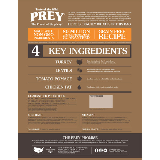 PREY Turkey Limited Ingredient Formula for Dogs